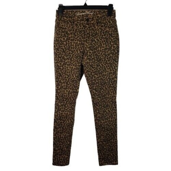 Universal Thread Leopard Print High-Rise Jeggings Stretch Casual Pants Sz 00/24R - Picture 1 of 6